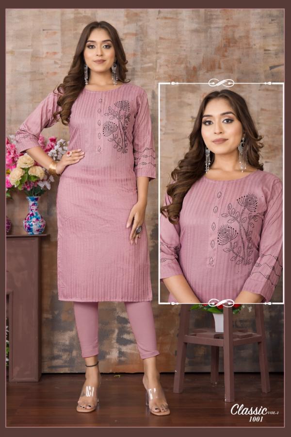 Classic Vol 1 Ethnic Wear Straight Cut Kurti Collection